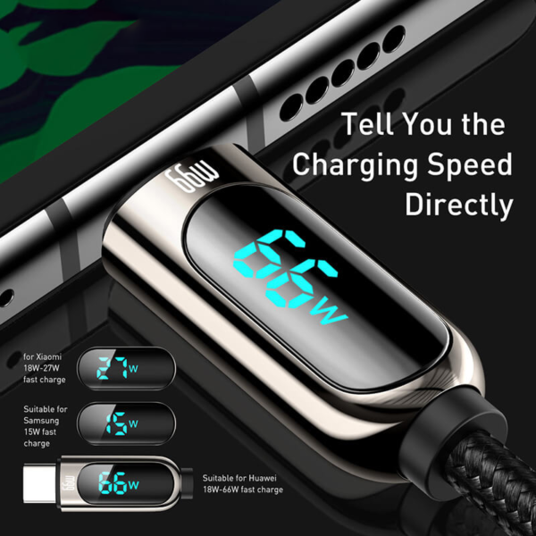 Fast Charging Data Cable With Display